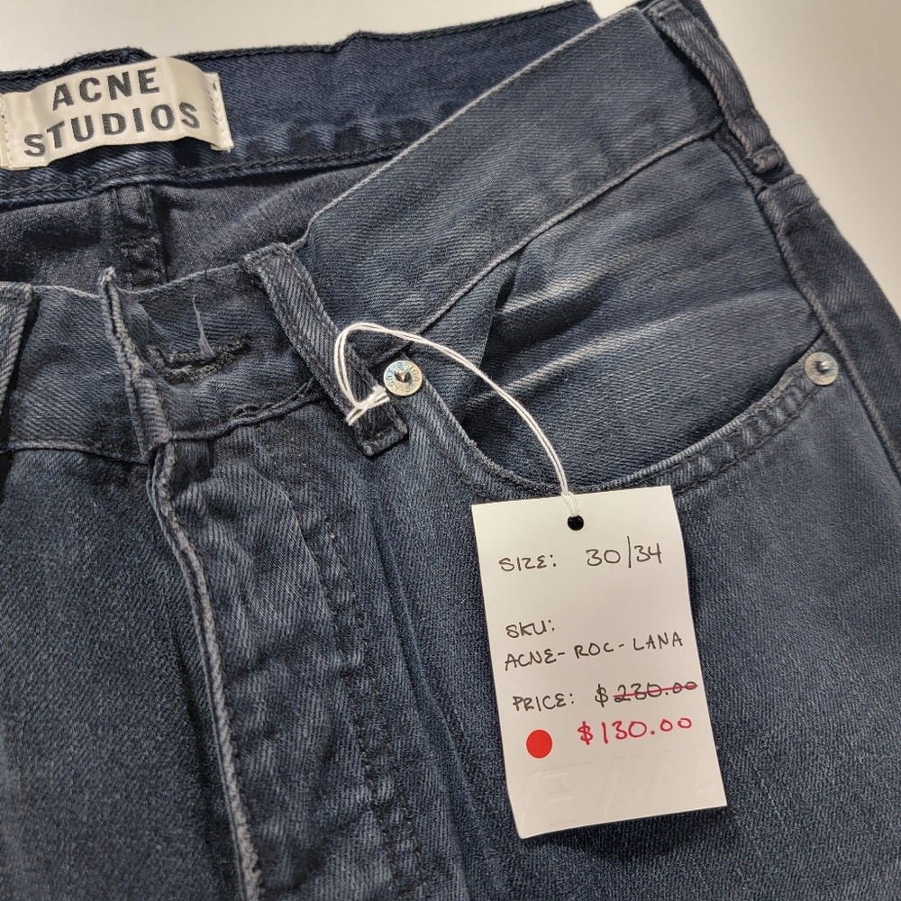 BRAND NEW! Acne Studios Roc Lana Dark Blue Jeans Pants - Picture 8 of 16